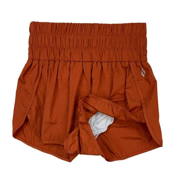 Free People FP Movement The Way Home Shorts M Orange High Rise Built In Brief - Picture 3 of 13
